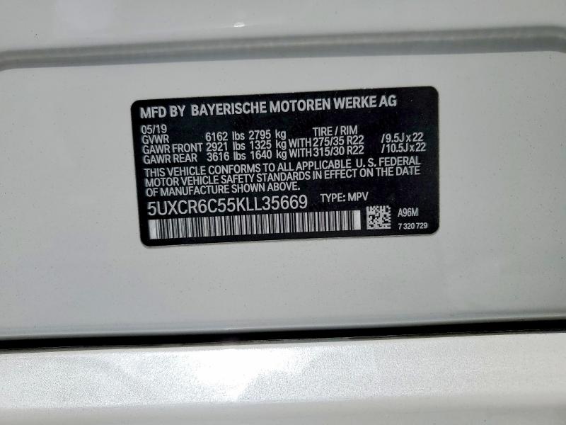 2019 Bmw X5 მანქანა იყიდება აუქციონზე, vin: 5UXCR6C55KLL35669, აუქციონის ნომერი: 58123616