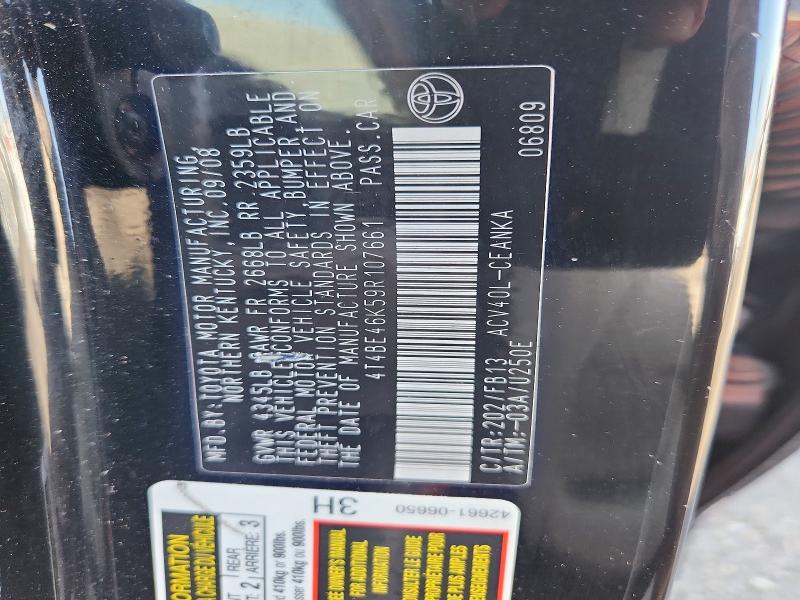 Aukcja sprzedaży 2009 Toyota Camry, vin: 4T4BE46K59R107661, numer aukcji: 56187366