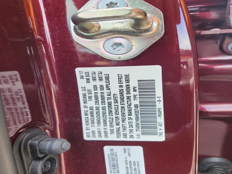 56066286 :رقم المزاد ، 7FARW1H84HE007489 vin ، 2017 Honda Cr-v مزاد بيع