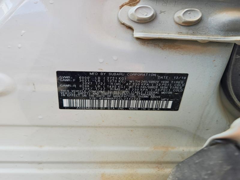 Aukcja sprzedaży 2020 Subaru Ascent, vin: 4S4WMAPD5L3442249, numer aukcji: 55821686
