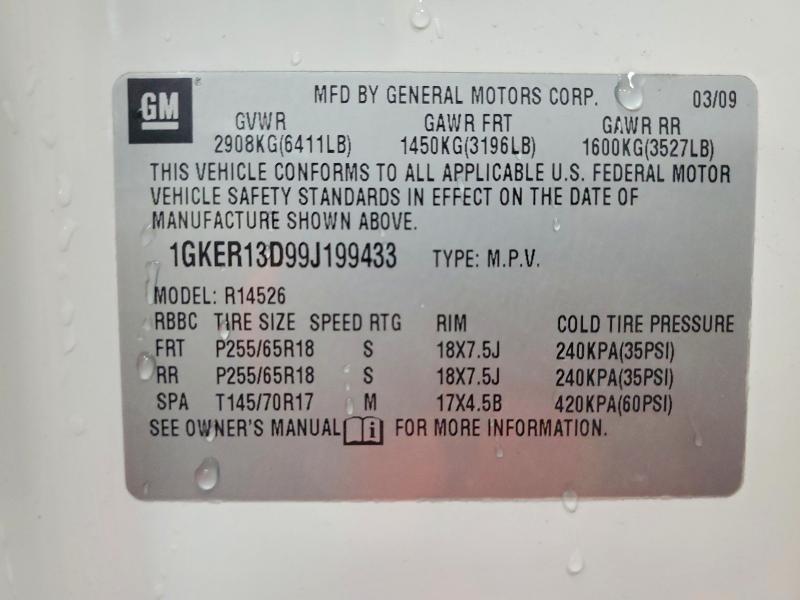 Продаж на аукціоні авто 2009 Gmc Acadia, vin: 1GKER13D99J199433, номер лоту: 57358216