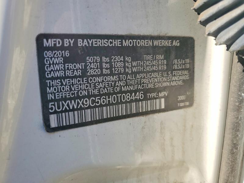 Продаж на аукціоні авто 2017 Bmw X3, vin: 5UXWX9C56H0T08446, номер лоту: 57424356