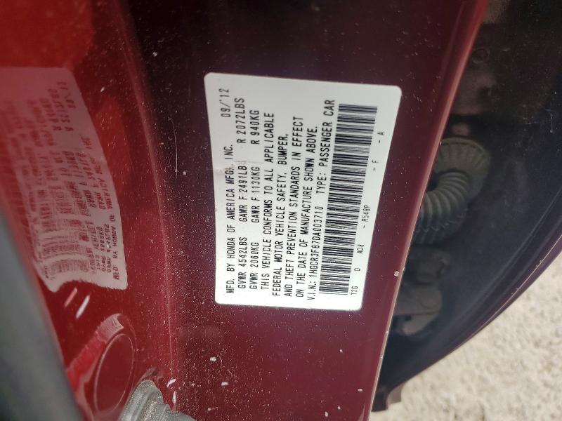 57200976 :رقم المزاد ، 1HGCR3F87DA003710 vin ، 2013 Honda Accord مزاد بيع