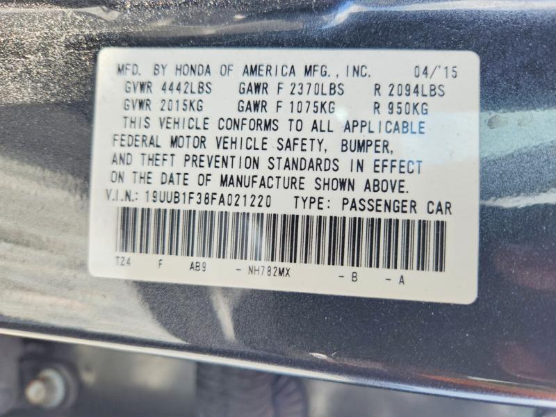 58532756 :رقم المزاد ، 19UUB1F38FA021220 vin ، 2015 Acura Tlx مزاد بيع