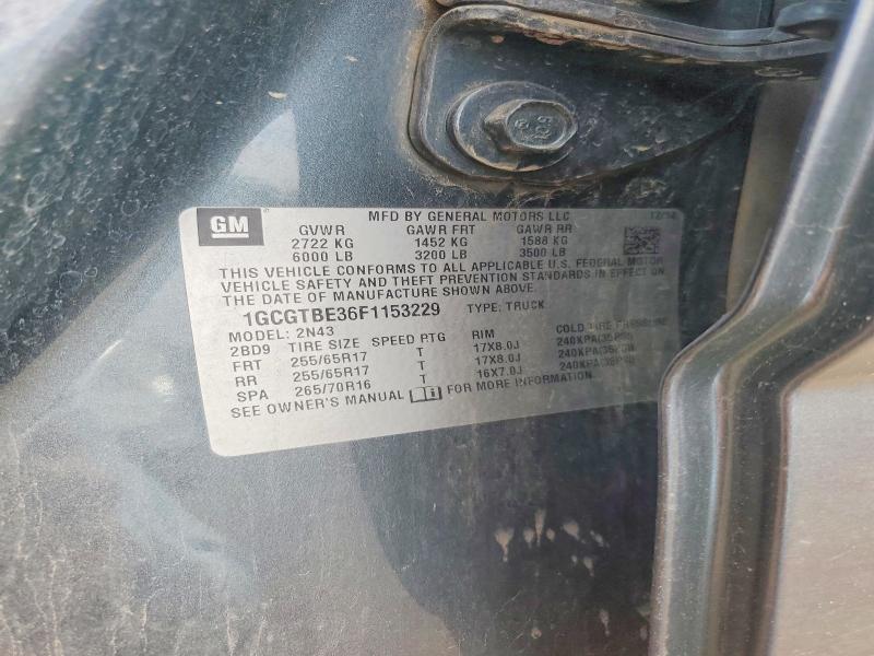 56066616 :رقم المزاد ، 1GCGTBE36F1153229 vin ، 2015 Chevrolet Colorado مزاد بيع