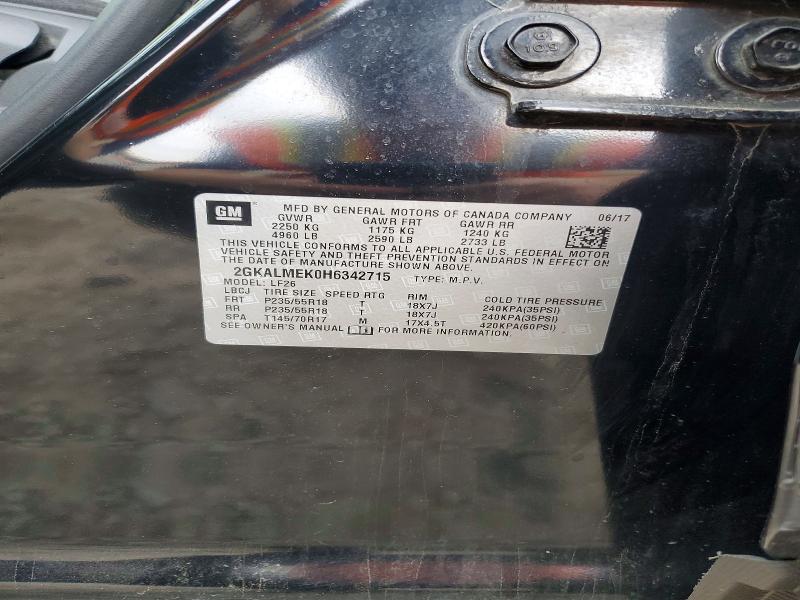 Aukcja sprzedaży 2017 Gmc Terrain, vin: 2GKALMEK0H6342715, numer aukcji: 56536316