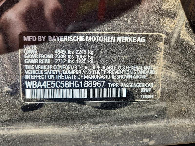 59132836 :رقم المزاد ، WBA4E5C58HG188967 vin ، 2017 Bmw 440xi مزاد بيع