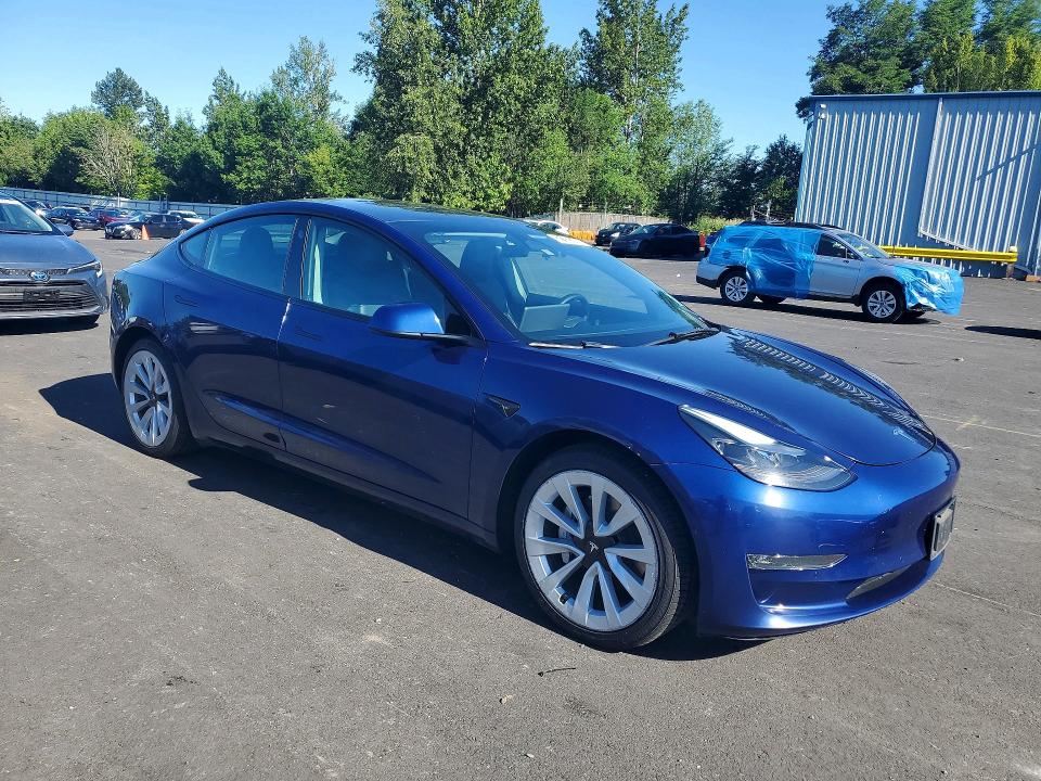 2022 Tesla Model 3 მანქანა იყიდება აუქციონზე, vin: 5YJ3E1EA4NF371905, აუქციონის ნომერი: 57187246