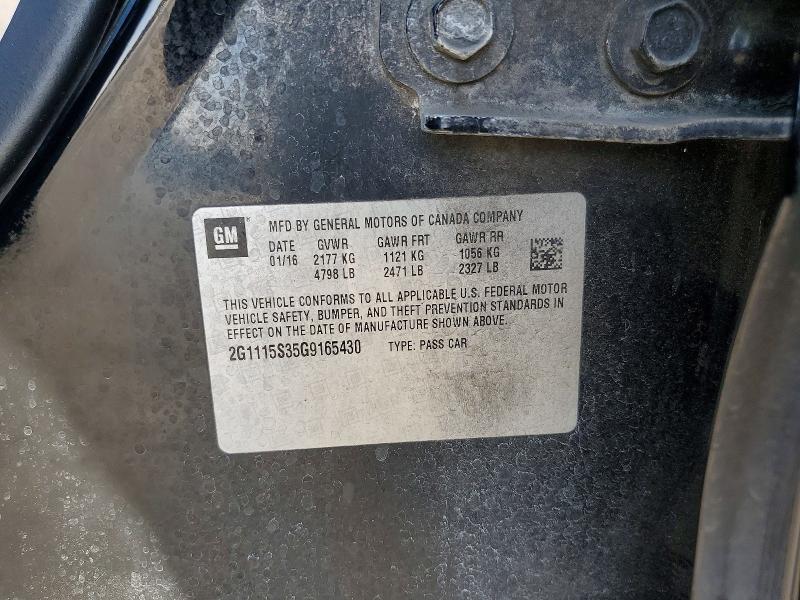 Aukcja sprzedaży 2016 Chevrolet Impala, vin: 2G1115S35G9165430, numer aukcji: 56858576