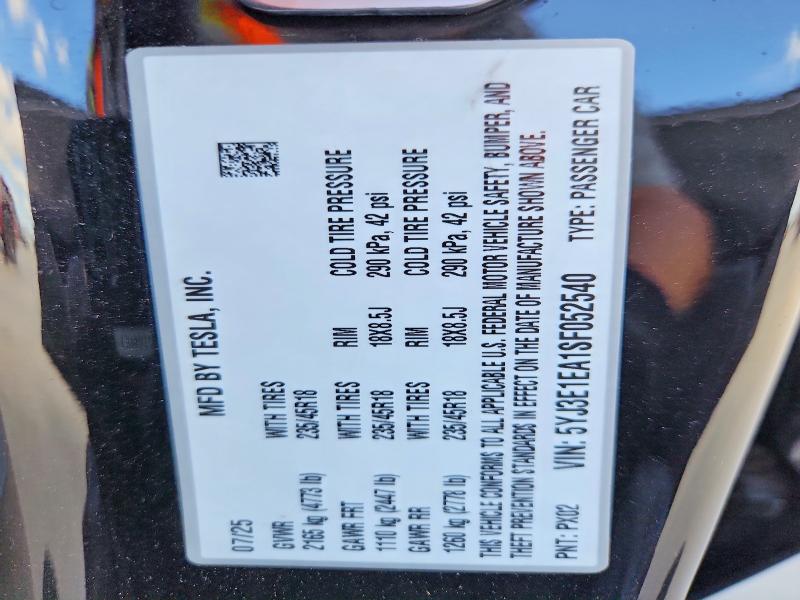 Продажа на аукционе авто 2025 Tesla Model 3, vin: 5YJ3E1EA1SF052540, номер лота: 56516476