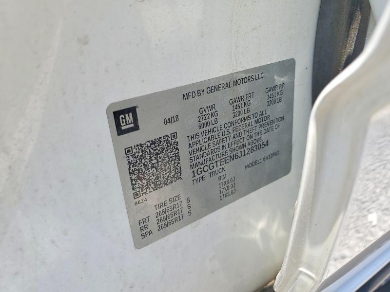 2018 Chevrolet Colorado მანქანა იყიდება აუქციონზე, vin: 1GCGTEEN6J1283054, აუქციონის ნომერი: 58790086
