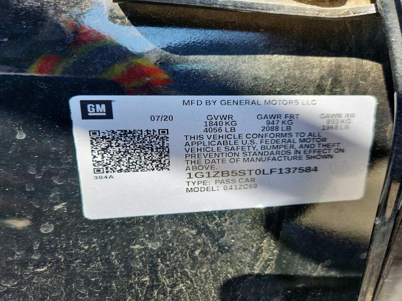 Продажа на аукционе авто 2020 Chevrolet Malibu, vin: 1G1ZB5ST0LF137584, номер лота: 57542066