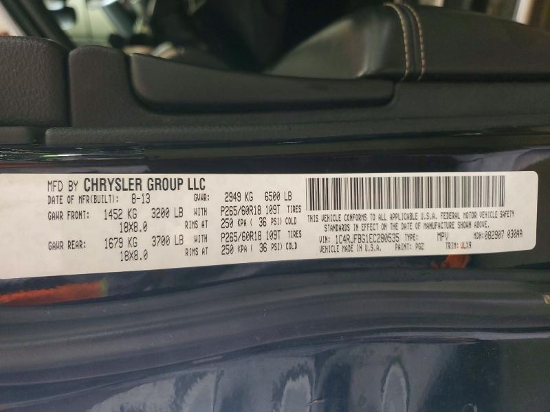 2014 Jeep Grand Cherokee მანქანა იყიდება აუქციონზე, vin: 1C4RJFBG1EC280535, აუქციონის ნომერი: 58779106