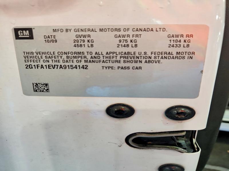 55902056 :رقم المزاد ، 2G1FA1EV7A9154142 vin ، 2010 Chevrolet Camaro مزاد بيع