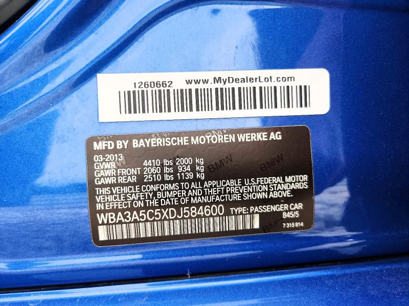 Продаж на аукціоні авто 2013 Bmw 328, vin: WBA3A5C5XDJ584600, номер лоту: 58418886