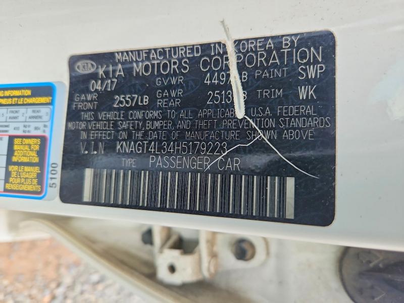 Продаж на аукціоні авто 2017 Kia Optima, vin: KNAGT4L34H5179223, номер лоту: 85624365