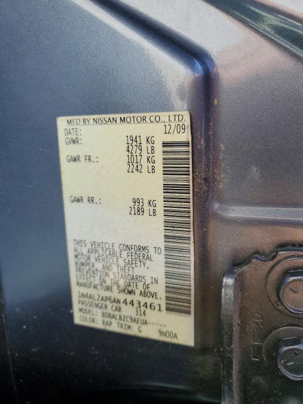 58720146 :رقم المزاد ، 1N4AL2AP6AN443461 vin ، 2010 Nissan Altima مزاد بيع