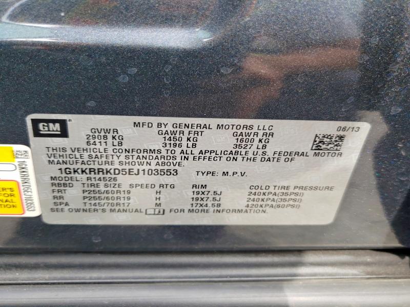 Продаж на аукціоні авто 2014 Gmc Acadia, vin: 1GKKRRKD5EJ103553, номер лоту: 55953886