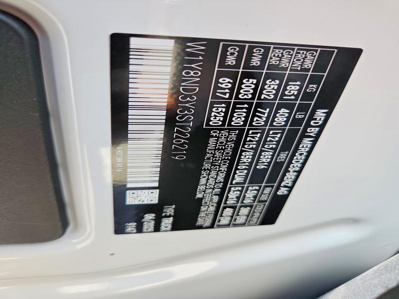2025 Mercedes Benz Sprinter მანქანა იყიდება აუქციონზე, vin: W1Y8ND3Y3ST226219, აუქციონის ნომერი: 55629816
