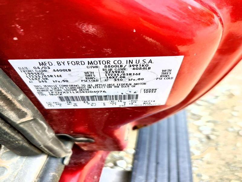 Aukcja sprzedaży 2003 Ford F250, vin: 1FTNX21LX3ED04076, numer aukcji: 57931756