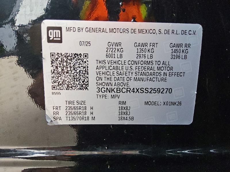 Aukcja sprzedaży 2025 Chevrolet Blazer, vin: 3GNKBCR4XSS259270, numer aukcji: 57438066