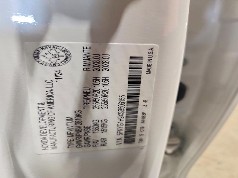 2025 Honda Pilot მანქანა იყიდება აუქციონზე, vin: 5FNYG1H9XSB506155, აუქციონის ნომერი: 55985386