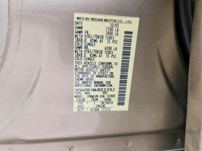 Продажа на аукционе авто 2006 Infiniti Qx56, vin: 5N3AA08C46N803392, номер лота: 56340386