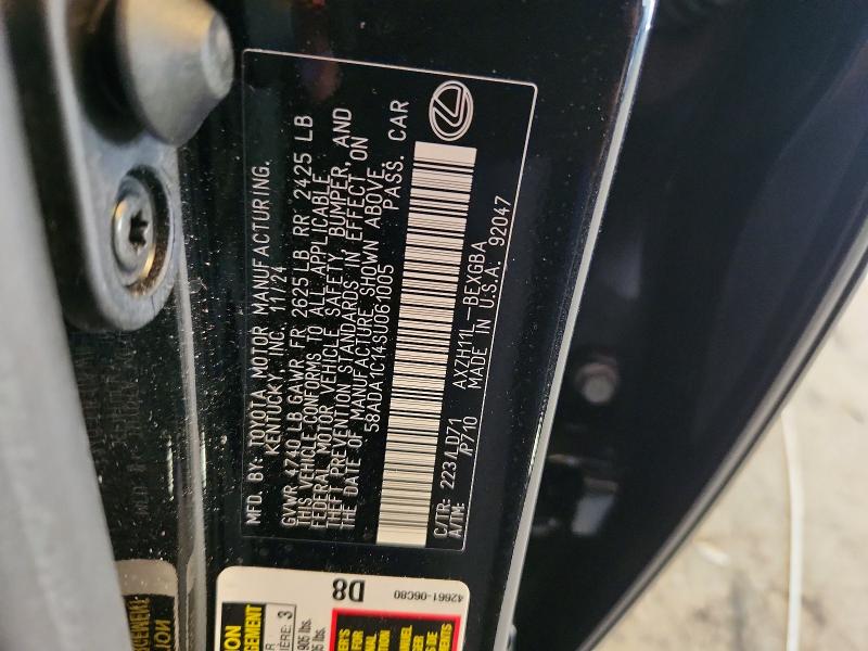 57010956 :رقم المزاد ، 58ADA1C14SU061005 vin ، 2025 Lexus Es 300h مزاد بيع