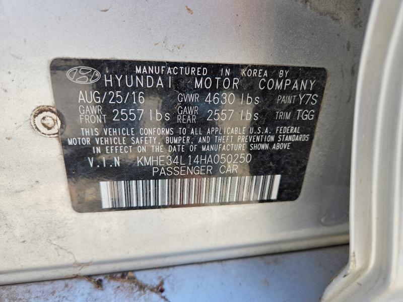56991156 :رقم المزاد ، KMHE34L14HA050250 vin ، 2017 Hyundai Sonata Hybrid مزاد بيع
