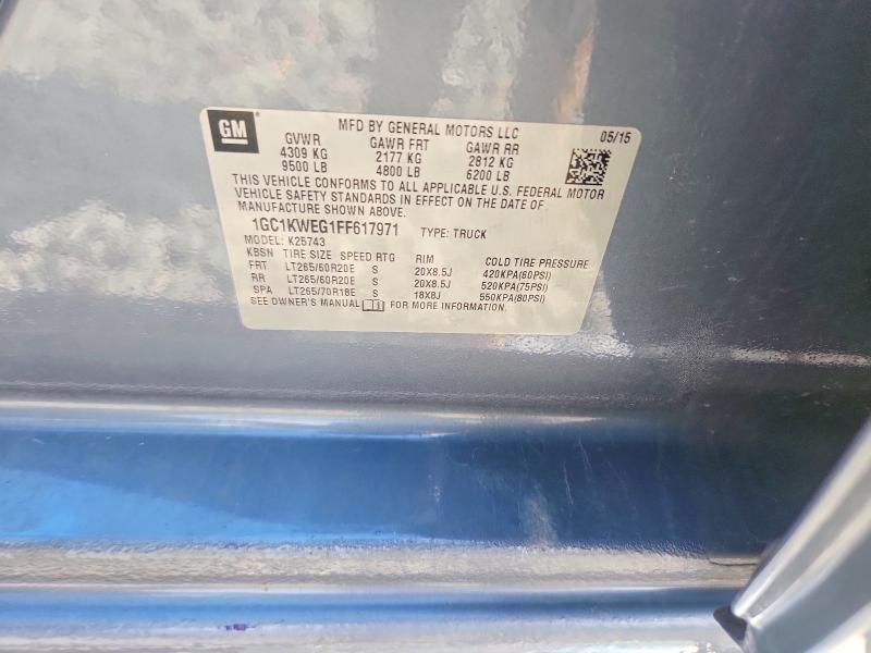 57694796 :رقم المزاد ، 1GC1KWEG1FF617971 vin ، 2015 Chevrolet Silverado مزاد بيع