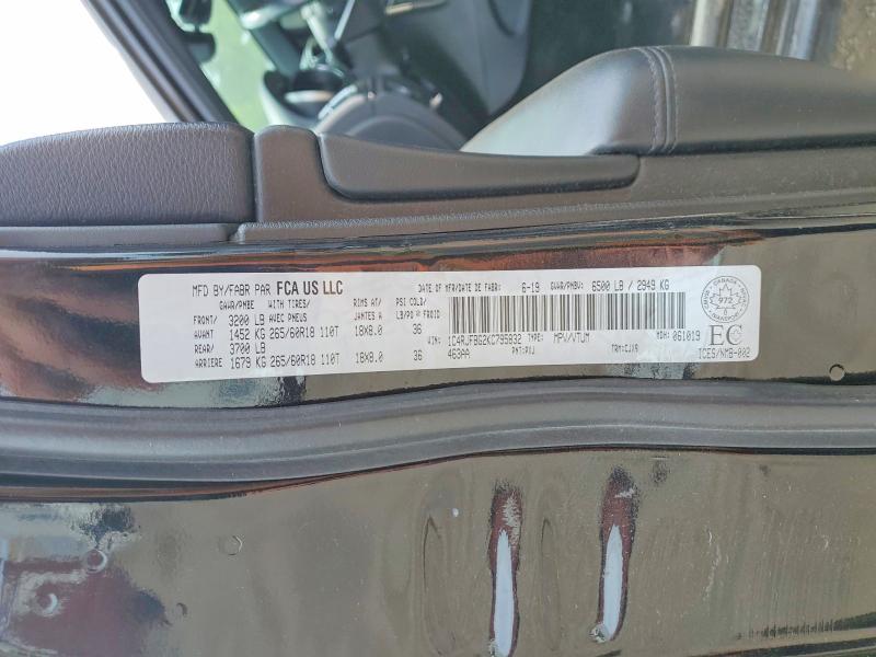 2019 Jeep Grand Cherokee მანქანა იყიდება აუქციონზე, vin: 1C4RJFBG2KC795832, აუქციონის ნომერი: 57590436