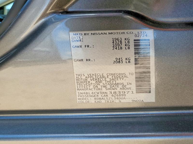 Продаж на аукціоні авто 2024 Nissan Altima, vin: 1N4BL4CV3RN383971, номер лоту: 55525496
