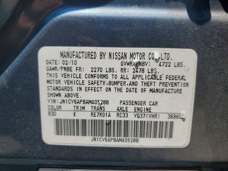 Продажа на аукционе авто 2010 Infiniti G37 Sedan, vin: JN1CV6AP8AM405288, номер лота: 56588276