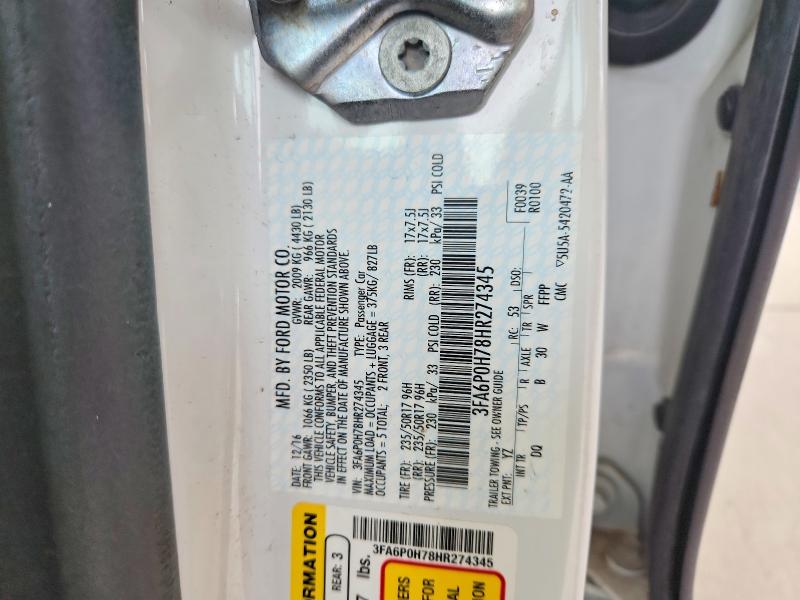 Продажа на аукционе авто 2017 Ford Fusion, vin: 3FA6P0H78HR274345, номер лота: 58496796