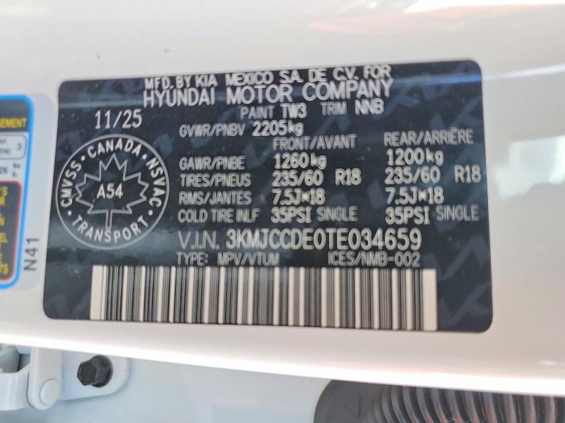 Aukcja sprzedaży 2026 Hyundai Tucson, vin: 3KMJCCDE0TE034659, numer aukcji: 57644026