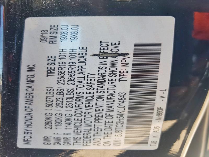 Продаж на аукціоні авто 2019 Acura Rdx, vin: 5J8TC2H54KL014843, номер лоту: 54338916