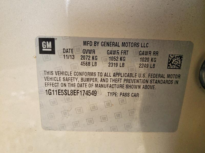 2014 Chevrolet Malibu მანქანა იყიდება აუქციონზე, vin: 1G11E5SL8EF174549, აუქციონის ნომერი: 57684356