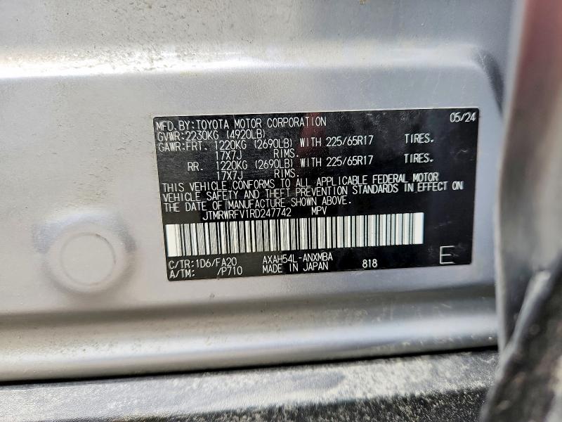 Продаж на аукціоні авто 2024 Toyota Rav4 Hybrid, vin: JTMRWRFV1RD247742, номер лоту: 54946986