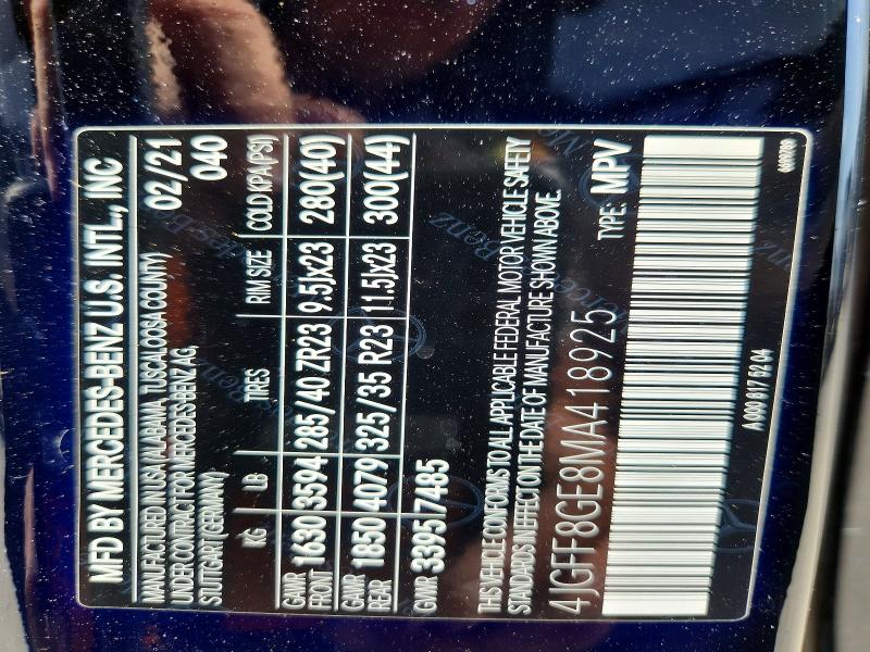 Продаж на аукціоні авто 2021 Mercedes-benz Gls, vin: 4JGFF8GE8MA418925, номер лоту: 59354726