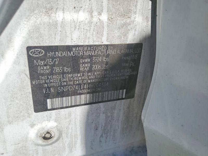 Aukcja sprzedaży 2017 Hyundai Elantra, vin: 5NPD74LF4HH204304, numer aukcji: 57873586