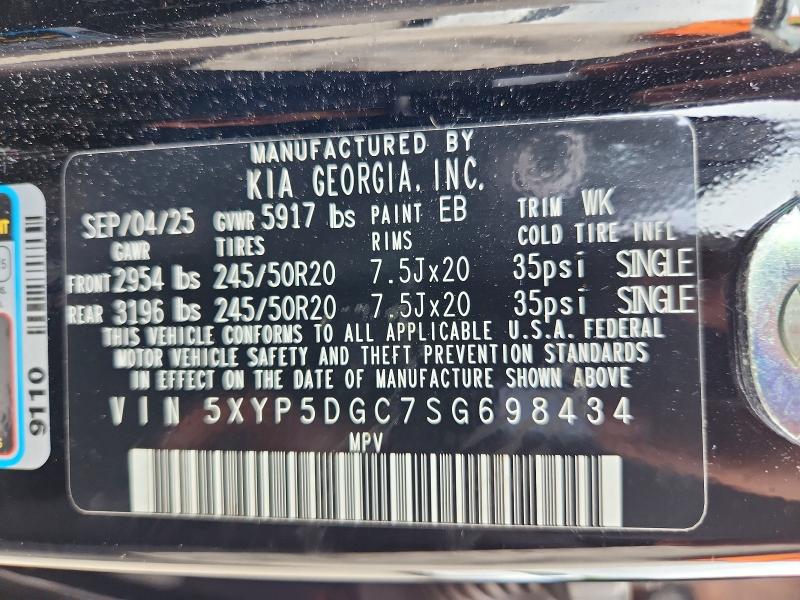 Продаж на аукціоні авто 2025 Kia Telluride, vin: 5XYP5DGC7SG698434, номер лоту: 58642726