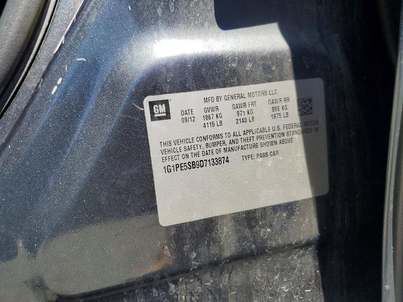 Продажа на аукционе авто 2013 Chevrolet Cruze, vin: 1G1PE5SB9D7133874, номер лота: 55612276