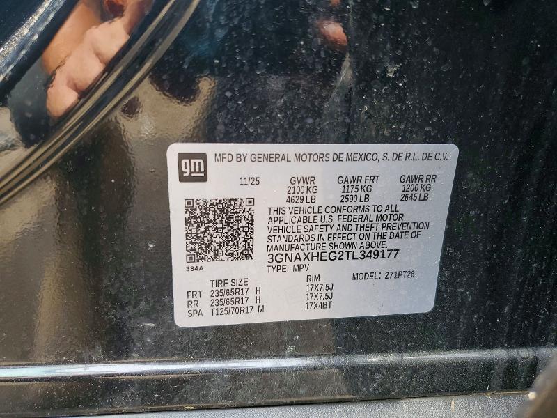 58874406 :رقم المزاد ، 3GNAXHEG2TL349177 vin ، 2026 Chevrolet Equinox مزاد بيع