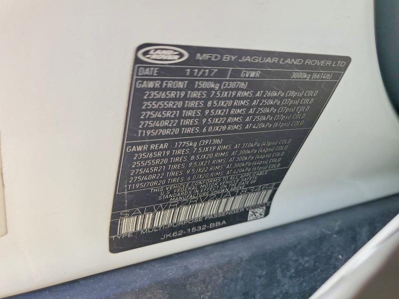 Продажа на аукционе авто 2018 Land Rover Range Rover Sport, vin: SALWR2RV2JA183464, номер лота: 58429206