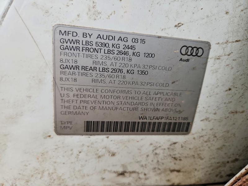 Aukcja sprzedaży 2015 Audi Q5, vin: WA1LFAFP1FA121185, numer aukcji: 58476056