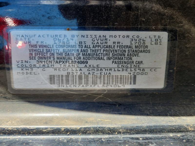 Aukcja sprzedaży 2015 Nissan Versa, vin: 3N1CN7APXFL824069, numer aukcji: 57230996