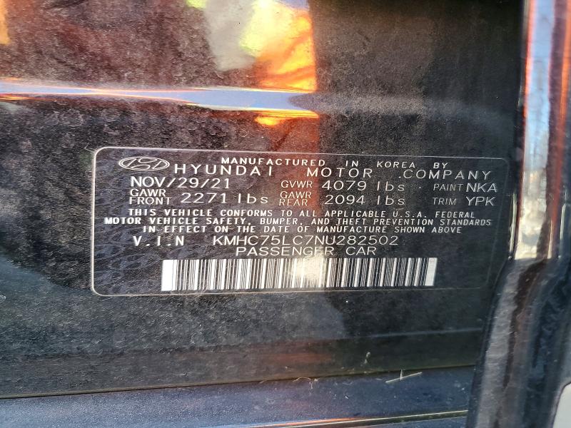 Продажа на аукционе авто 2022 Hyundai Ioniq, vin: KMHC75LC7NU282502, номер лота: 59227176