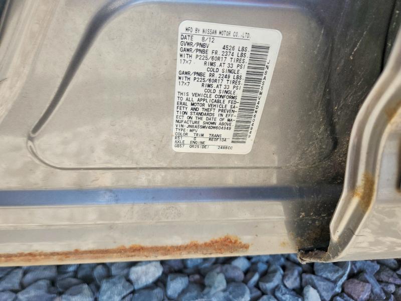 55500426 :رقم المزاد ، JN8AS5MV4DW604949 vin ، 2013 Nissan Rogue مزاد بيع