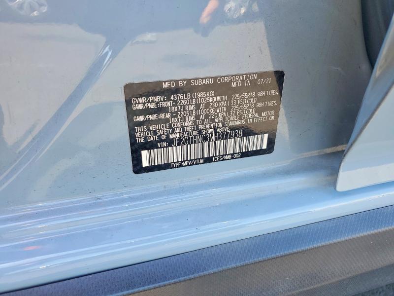 Auction sale of the 2021 Subaru Crosstrek, vin: JF2GTHNC3MH377938, lot number: 57785616