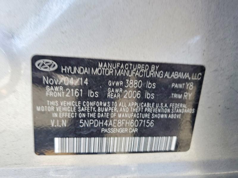 56152526 :رقم المزاد ، 5NPDH4AE8FH607156 vin ، 2015 Hyundai Elantra مزاد بيع